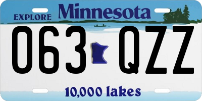 MN license plate 063QZZ