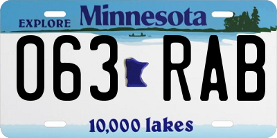 MN license plate 063RAB