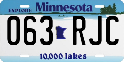 MN license plate 063RJC