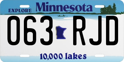 MN license plate 063RJD