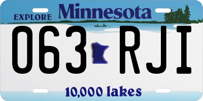 MN license plate 063RJI