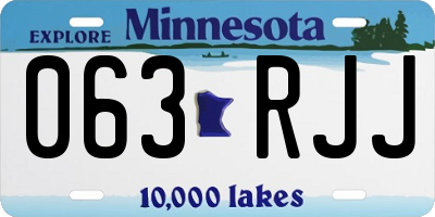 MN license plate 063RJJ