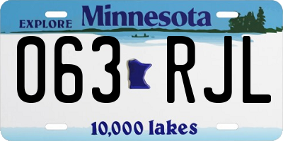 MN license plate 063RJL