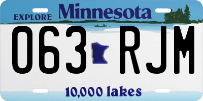 MN license plate 063RJM