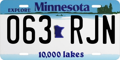 MN license plate 063RJN