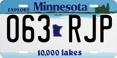 MN license plate 063RJP