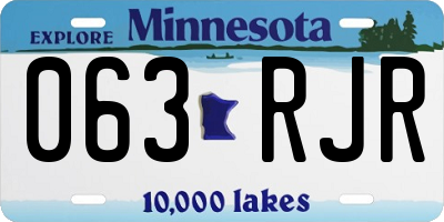 MN license plate 063RJR