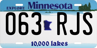 MN license plate 063RJS