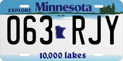 MN license plate 063RJY