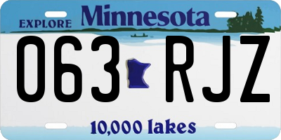MN license plate 063RJZ