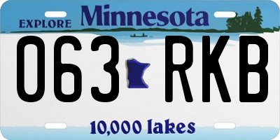 MN license plate 063RKB