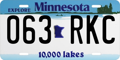 MN license plate 063RKC