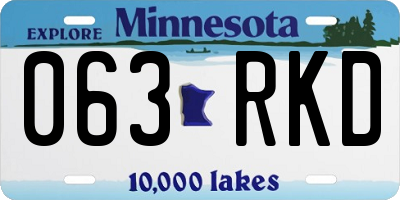 MN license plate 063RKD