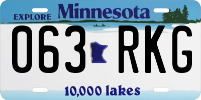MN license plate 063RKG