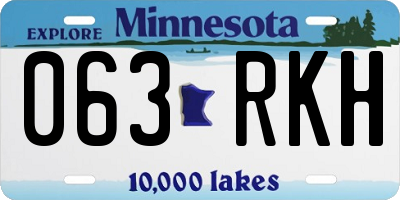 MN license plate 063RKH
