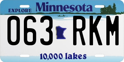 MN license plate 063RKM