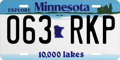 MN license plate 063RKP