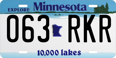 MN license plate 063RKR