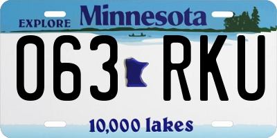 MN license plate 063RKU