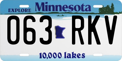MN license plate 063RKV
