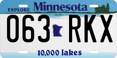 MN license plate 063RKX