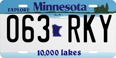 MN license plate 063RKY