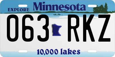 MN license plate 063RKZ