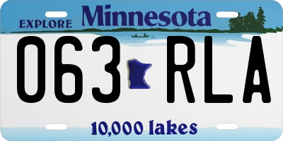 MN license plate 063RLA