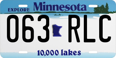 MN license plate 063RLC