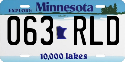 MN license plate 063RLD