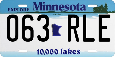 MN license plate 063RLE