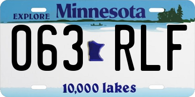 MN license plate 063RLF