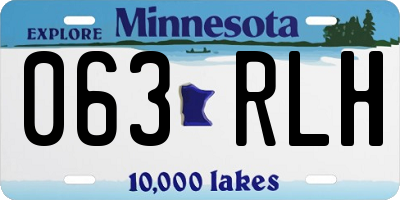 MN license plate 063RLH
