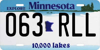 MN license plate 063RLL