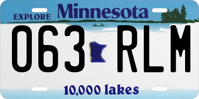 MN license plate 063RLM