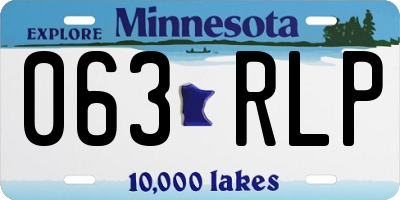 MN license plate 063RLP