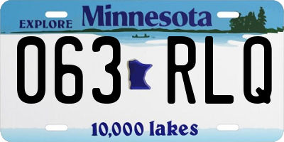 MN license plate 063RLQ