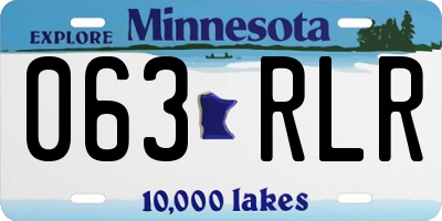 MN license plate 063RLR