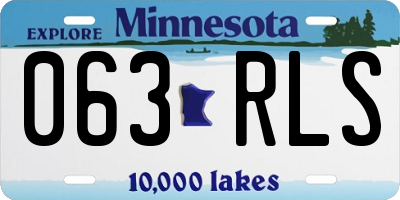 MN license plate 063RLS