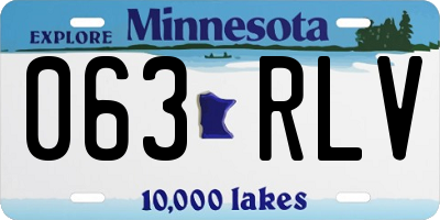 MN license plate 063RLV