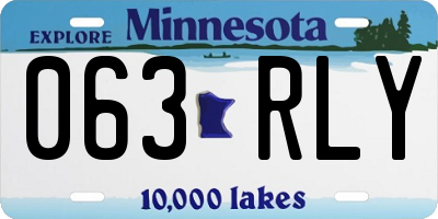 MN license plate 063RLY