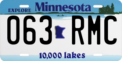 MN license plate 063RMC