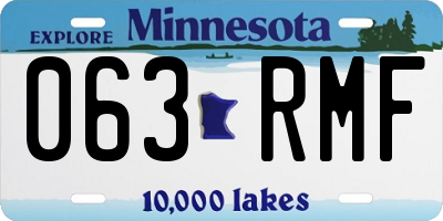 MN license plate 063RMF