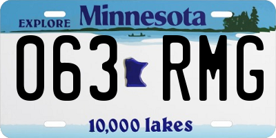 MN license plate 063RMG