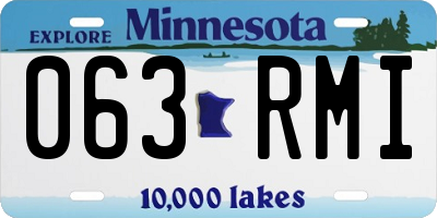 MN license plate 063RMI
