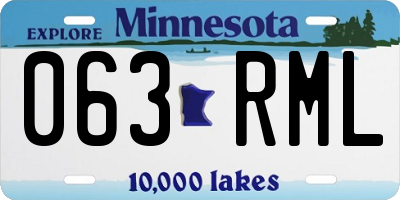 MN license plate 063RML
