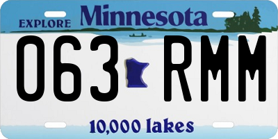 MN license plate 063RMM
