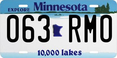 MN license plate 063RMO