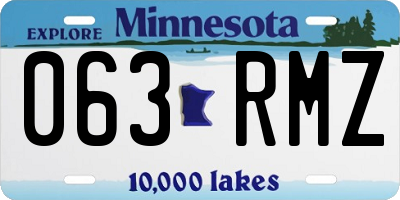 MN license plate 063RMZ