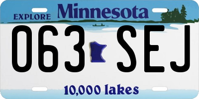 MN license plate 063SEJ
